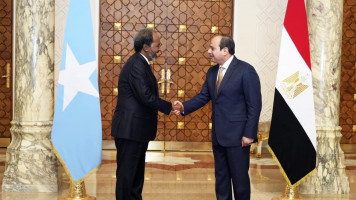 Sisi and Hassan Sheikh Mohamud in Cairo 21 Jan 2024