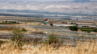 Palestinian flag flying in the village of Bardala in the Jordan Valley in the occupied West Bank