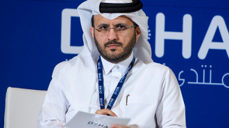 Majed Al Ansari, Advisor to the Prime Minister and Official Spokesperson of the Ministry of Foreign Affairs of the State of Qatar, seen in Doha Forum on December 11, 2023. (Photo by Noushad Thekkayil/NurPhoto via Getty Images)