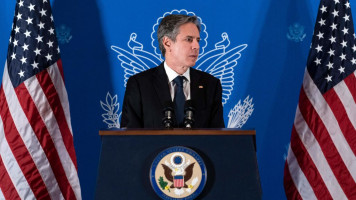 US Secretary of State Antony Blinken spoke during a news conference in Jerusalem