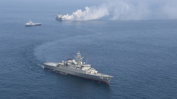 Iran's largest navy ship caught fire, and the crew are safe [Getty]