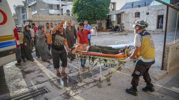 Regime and Russian forces have been bombing southern Idlib province for over a week [Getty]