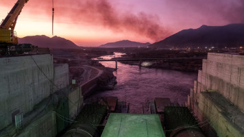 A general view of the Grand Ethiopian Renaissance Dam (GERD), near Guba in Ethiopia