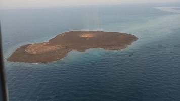 A mud volcano eruption in Azerbaijan