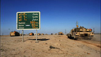 Kuwait after Iraqi occupation on February 28, 1991 - Allied forces on the road from Kuwait City to Basra. [Getty]