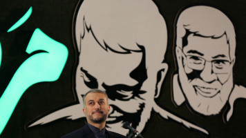 Hossein Amir-Abdollahian at a commemoration ceremony for Iranian Revolutionary Guards' Quds Force commander Qasem Soleimani on 1 January, 2021 in Tehran, Iran. [Getty]