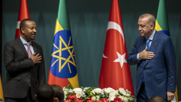 Erdogan met Abiy Ahmed in Ankara [Getty]