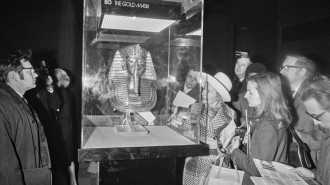 The gold death mask of Egyptian pharaoh Tutankhamun at the British Museum in London, the highlight of the Treasures of Tutankhamun exhibition, UK [Getty Images]