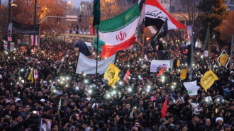 Iranians gather in the northeastern city of Mashhad on January 5, 2020 to pay homage to top general Qasem Soleimani and others after they were killed in a US strike in Baghdad [Getty Images]