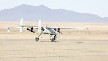 Unmanned aerial vehicles (UAV) drill held by Iranian army in Semnan, Iran on January 5, 2021.