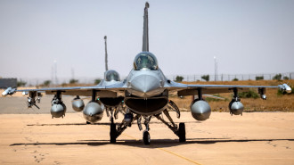 US Air Force F-16 fighter jets land at an airbase in Ben Guerir, about 58 kilometres north of Marrakesh, during the "African Lion" military exercise on June 14, 2021. (Photo by FADEL SENNA / AFP) (Photo by FADEL SENNA/AFP via Getty Images)