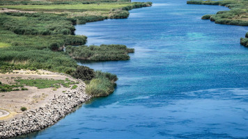 Euphrates river near the 1973 Tabqa Dam