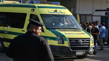 Ambulance van in Egypt transporting wounded