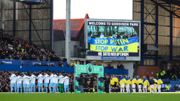 Support for Ukraine during the Premier League match between Everton and Manchester City