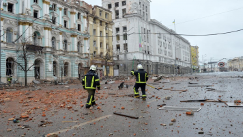 Firefighters in Kharkiv, Ukraine