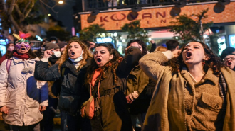 Women's protest in Istanbul, Turkey