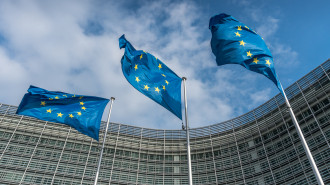 European Union flags in Brussels