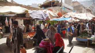 Yemeni people do shopping ahead of Muslims' holy month Ramadan from markets at city center of Taiz, Yemen on March 31, 2022