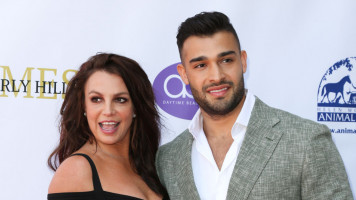 Britney Spears (left) with Sam Asghari (right).