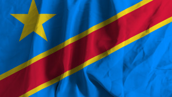 The Democratic Republic of Congo flag.