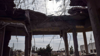 A devastated building in Syria.