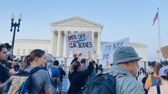 Demonstrators in front of the US Supreme Court continue to protest overturning of the federal protection of abortion rights. (Brooke Anderson/TNA)