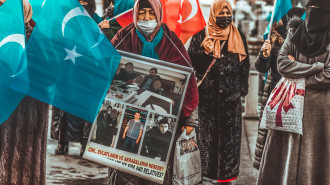 Uyghur women protest Turkey