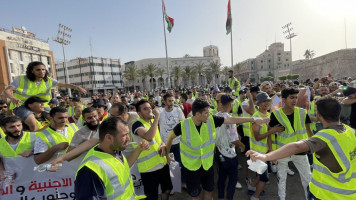 Protests have taken place across Libya against continued political deadlock and deteriorating services [Getty]