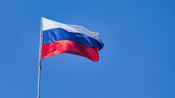 A Russian flag.