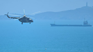 A military helicopter belonging to China.