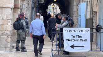 Israeli police barrier near Al-Aqsa