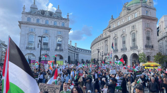 A pro-Palestine protest in London on 14 October 2023