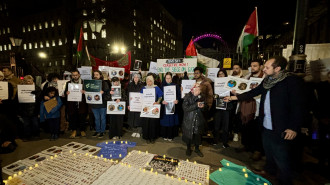 A vigil held in London for media and health workers killed in Israel's war on Gaza