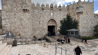 Damascus Gate nearly empty of human traffic as Palestinians observed a general strike after the killing of Hamas leader Saleh Arouri. Ibrahim Husseini/TNA 03.01.2024 