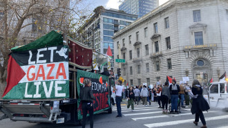 Protesters in San Francisco demonstrate against Israel's military assault on Gaza. [Brooke Anderson/The New Arab]