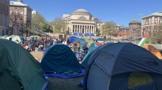 A pro-Palestinian encampment at Columbia persists, despite recent arrests. [Brooke Anderson/The New Arab]