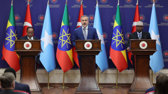 Hakan Fidan - Ahmed Moalim Fiqi - Taye Atske Selassie Amde meeting in Ankara