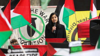 Zarah Sultana, MP for Coventry South, speaks at the Hands off Rafah End the Genocide emergency rally in Whitehall on the 7th of May 2024, London, United Kingdom.