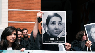 Rally organized by lawyers from the Toulouse Bar to protest against the arrest of their Tunisian colleague Sonia Dahmani and journalists, in front of the consulate in Toulouse, France