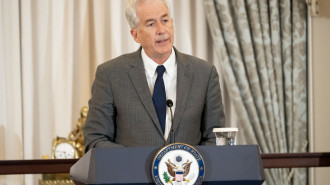 CIA Director Bill Burns speaks during the US Foreign Service Gala Celebrating 100 Years of American Diplomacy at the State Department in Washington, DC