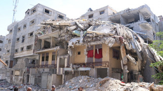 A view of the damaged apartment building belonging to the Al-Ghandour family after Israeli attacks in Beit Lahia, Gaza on 29 August 2024