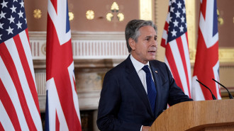 US Secretary of State Antony Blinken speaks during a press conference with his British counterpart (not seen) at the Foreign, Commonwealth & Development Office (FCDO) in London on September 10, 2024