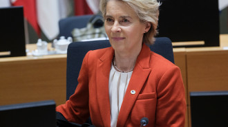  President of the European Commission Ursula von der Leyen attends an EU Summit in the Europa building, the EU Council headquarter on October 17