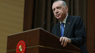 Turkish President Recep Tayyip Erdogan makes remarks as he attends the Award Ceremony of 9th International Holy Quran Memorization and Fine Recitation Competition at the Presidential Complex in Ankara, Turkiye.