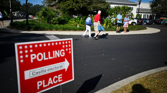 People arrive to a polling station in The Villages, Florida, on Election Day, November 5, 2024. (Photo by Miguel J. Rodriguez Carrillo / AFP) (Photo by MIGUEL J. RODRIGUEZ CARRILLO/AFP via Getty Images)