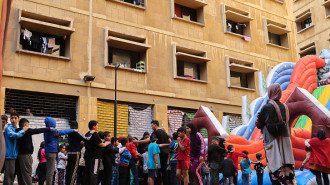 Displaced children take part in recreational activities organised by civil society initiatives at a building in downtown Beirut turned into a shelter for people fleeing Israeli bombardment on November 6, 2024. Photo by ANWAR AMRO/AFP via Getty Images