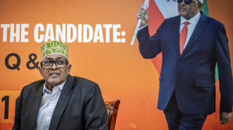 Wadani party presidential candidate Abdirahman Mohamed Abdullahi, also known as Irro, looks on while attending a press conference on November 10, 2024. (Photo by LUIS TATO/AFP via Getty Images)