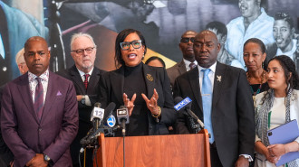 A daughter of Malcolm X, Ilyasah Shabazz speaks during the press conference at Malcolm X & Betty Shabazz Memorial and Educational Center in New York City on November 15, 2024. Civil rights attorney Ben Crump holds a press conference to announce the filing of a lawsuit on behalf of Malcolm X's family at Malcolm X & Dr. Betty Shabazz Memorial and Educational Center. The lawsuit alleges that various government agencies and individuals, including the FBI, CIA, and NYPD, played a role in the conspiracy.