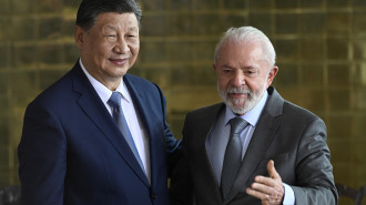 President of Brazil Luiz Inacio Lula da Silva (R) meets with President of China Xi Jinping (L) at the Alvorada Palace in Brasilia, Brazil on November 20, 2024. 