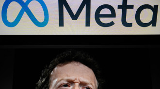 This photo illustration created on January 7, 2025, in Washington, DC, shows an image of Mark Zuckerberg, CEO of Meta, and an image of the Meta logo. 